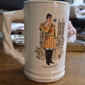 Wheatherby Hanley Royal Falcon Ware Ceramic Mug with State Trumpeter Design